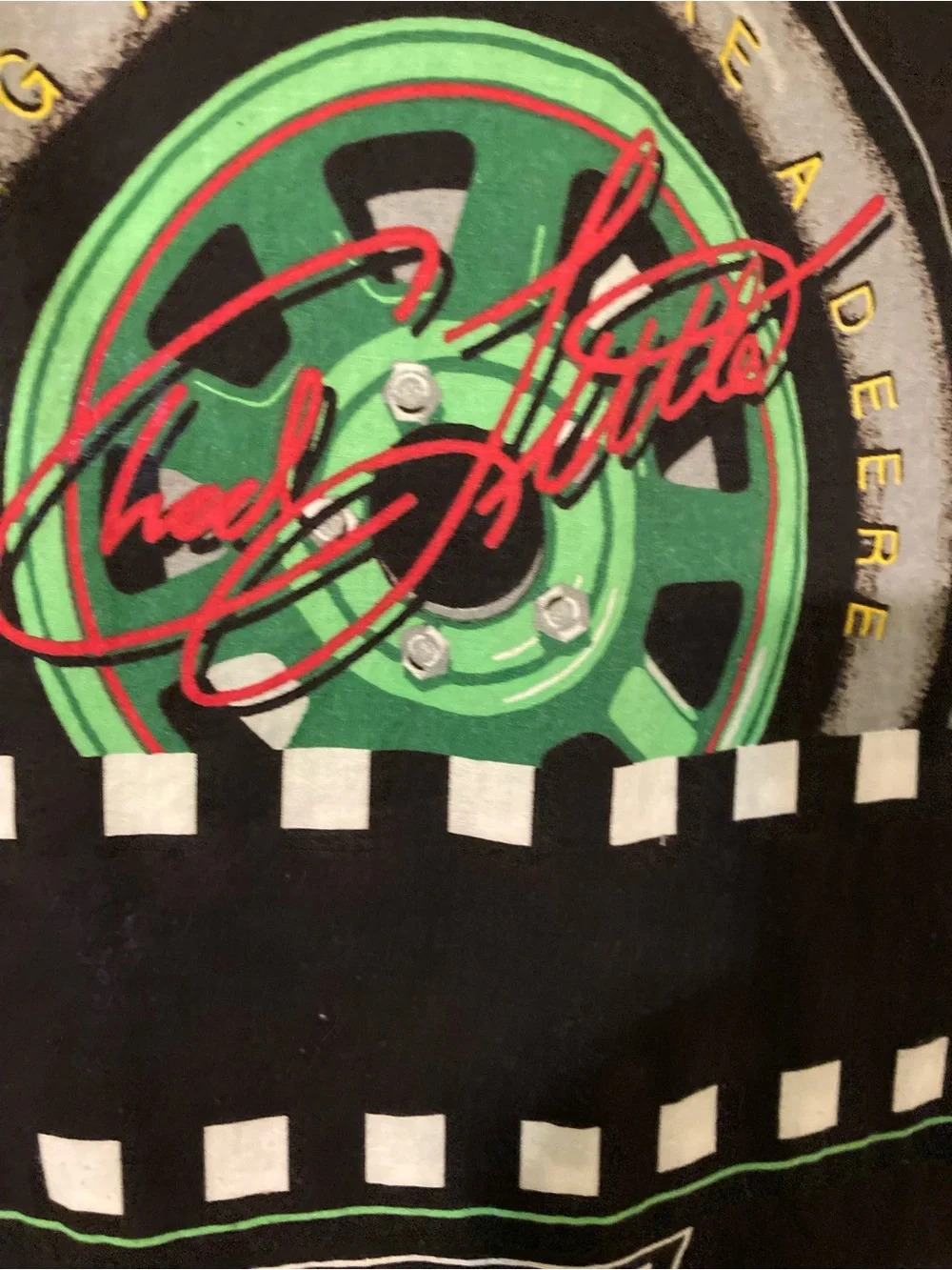 John Deere Black Green Yellow Racing Pillow Panel Vintage Pillowcase